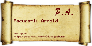 Pacurariu Arnold névjegykártya